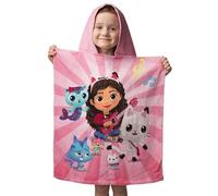 Jerry Fabrics Poncho de casa de muñecas Gabby para niños 100% algodón 115 x 50 cm | Toalla de poncho de baño de playa pata pandy Mercat Cakey gato hada regalo para niñas niños pequeños