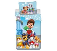 Jerry Fabrics Ropa de cama infantil Paw Patrol Ryder Chase Marshall Rubble Skye Everest Liberty Perros Animales Edredón 140 x 200 + Almohada 70 x 90 cm 100% Algodón