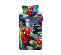 Jerry Fabrics Ropa de Cama para Niños con Cremallera, Diseño Spiderman, Algodón, Multicolor, 200x140x0.5 cm