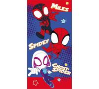 Jerry Fabrics Spidey and His Amazing Friends - Toalla de playa y baño, 70 x 140 cm, ligera, 100 % algodón, de secado rápido y colorida, perfecta para la playa, la piscina o el baño
