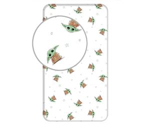 Jerry fabrics Star Wars Baby Yoda - Sábana bajera ajustable (90 x 200 cm)