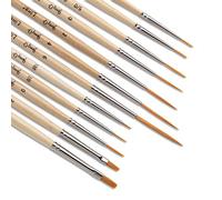 Jerry Q Art 12 piezas Detail Paint Broches, Golden Synthetic Hair, High Performance for Oil, Acrylic and Watercolor JQ-503 by