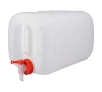 Jerrycanshop - Bidón de plástico de 25 l con grifo - Bidón para líquidos peligrosos, agua y alimentos - Bidón de las Naciones Unidas - 25 litros - Plástico (HDPE) - Libre de BPA - Naturell