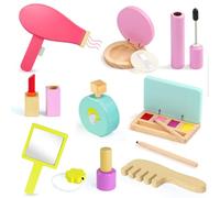 Jerryvon Maquillaje Niñas - Juguetes de Madera para Niños y Niñas 3-5 Años: Set de Maquillaje Infantil con 16 Piezas, Juego de Rol y Belleza para Regalo de Pascua