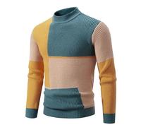 JerséIs Hombre Invierno, Suéter de Lana de Punto al Libre de Manga Larga de Colores Variados Casuales de otoño e Invierno para s Top (Green, XL)