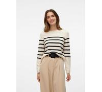 Jersey a rayas, cuello redondo Mujer Talla M. Color Negro