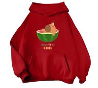 Jersey adolescente niña kawaii sudadera con capucha mujer sudadera con capucha con estampado capibara casual monocolor sudadera con capucha chaqueta suelta con capucha mujer sudadera con capucha