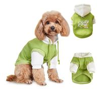 Jersey Algodon Suave para Perro, FainFun Suéteres para Perros Grandes Medianos Pequeños, Ropa Sudadera Invierno para Gatos, Jerséis para Pequeños (Verde Blanco, Small)