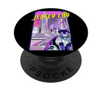 Jersey City Gato Anime Paisaje Urbano New Jersey EE. UU. PopSockets PopGrip Adhesivo