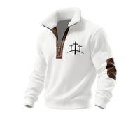 Jersey con cremallera de un cuarto para hombre, sudaderas con cuello alto, camisetas de músculo de Cristo, suéteres de forro polar con cruces estampadas, ropa de primavera e invierno, camisas polo