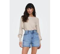 Jersey con cuello barco de punto fino Mujer Talla S. Color Beige