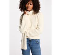Jersey con cuello bufanda marfil mujer S