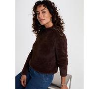 Jersey corto ajustado marrón oscuro mujer M