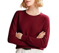 Jersey Cuello Alto Jersey Granate Mujer Women S Spring and Autumn Winter New Solid Color Knitted Sweater with Roundneck Undercover and Long Sleeve Mujer Otoño Ganchillo Wine S