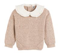 Jersey cuello claudine de punto fino Niña Talla 108 cm (5 años). Color Beige