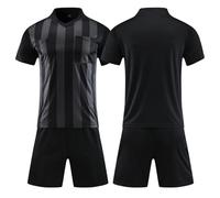 Jersey de Árbitro Transpirable con Manga Corta - Secado Rápido para Adolescentes Adultos (Negro, 3XL)