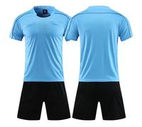 Jersey de Árbitro Transpirable con Manga Corta - Secado Rápido para Adolescentes (Azul, 2XL)