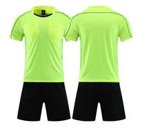 Jersey de Árbitro Transpirable con Manga Corta - Secado Rápido para Adolescentes (Verde, 2XL)