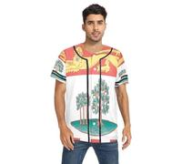 Jersey de béisbol personalizable de manga corta, ajuste clásico, varios, Bandera de la isla del Príncipe Edu, M