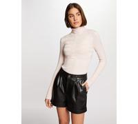 Jersey de cuello alto ajustado rosa mujer M