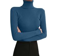 Jersey de cuello alto básico, jersey de punto para mujer, cuello alto, jersey de invierno fino, elegante jersey de punto, jersey elástico, cálido, suéter de punto suave, jersey de punto fino, camiseta