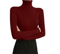 Jersey de cuello alto básico, jersey de punto para mujer, cuello alto, jersey de invierno fino, elegante jersey de punto, jersey elástico, cálido, suéter de punto suave, jersey de punto fino, camiseta