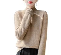 Jersey De Cuello Alto De Lana Merino 100% para Mujer Manga Larga Jersey De Cuello Alto De Cachemira Suave Y Cálido Primera Línea Prêt À Porter Jerséis De Punto Sin Costuras Otoño Invierno