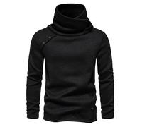 Jersey de cuello alto para hombre, monocolor, cuello alto, estilo británico, suéter de invierno, jersey de moda para hombre, cuello alto, delgado, térmico, informal, camiseta de manga larga, cómoda