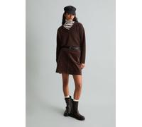 Jersey de cuello en V de lana merina, corte regular Espresso Brown S