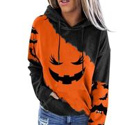 Jersey de Halloween para mujer 2025 - Y2K Calabaza Fantasma Jersey de manga larga Cálido Invierno Ropa de calle Clásica Jumper Clubwear Talla Grande Sudadera Halloween Disfraz de Calabaza, gris, L