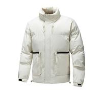 Jersey de invierno corto de The Trend Color Warm And Thick Leisure Youth Padded Men, Color blanco., L