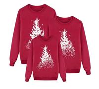 Jersey de Invierno Familiar con Estampado Navideño para Mujer Hombre Niño y Niña con Cuello Redondo y Mangas Largas Confeccionado en Tela Suave y Cálida02