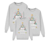 Jersey de Invierno Familiar con Estampado Navideño para Mujer Hombre Niño y Niña con Cuello Redondo y Mangas Largas Confeccionado en Tela Suave y Cálida01