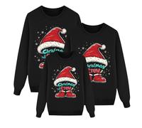 Jersey de Invierno Familiar con Estampado Navideño para Mujer Hombre Niño y Niña con Cuello Redondo y Mangas Largas Confeccionado en Tela Suave y Cálida01