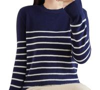 Jersey De Invierno Mujer Jersey Primavera Mujer Sudaderas para Cuello Manga Larga Tops Ligera 2024 Marca Fino Navy XL