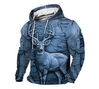 Jersey de invierno para hombre cálido al aire libre - sudaderas con capucha de gran tamaño para hombres ciervos caza impresión 3D sudadera con capucha chaqueta deportiva casual abrigo de entretiempo