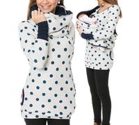 Jersey de lactancia para mujer, de invierno, algodón, manga larga, monocolor, cuello alto, camiseta de lactancia de dos capas, sudadera con capucha con bolsillos para embarazo, lactancia, ropa de