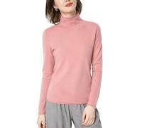 Jersey De Lana 100 % Merino para Mujer De Primera Línea Listo para Usar Sin Costuras De Punto con Cuello Alto Enrollado Capa Base Suave para Invierno Prenda De Punto para Mujer Prenda Superior Cál