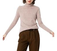 Jersey De Lana 100 % Merino para Mujer De Primera Línea Listo para Usar Sin Costuras De Punto con Cuello Alto Enrollado Capa Base Suave para Invierno Prenda De Punto para Mujer Prenda Superior Cál