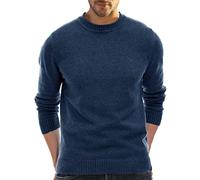 Jersey de manga larga para niña, con cuello redondo, cálido y cómodo, plisado de color liso, para otoño e invierno, chaqueta ligera con capucha, azul oscuro, XXL