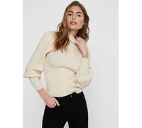 Jersey de mangas globo, cuello redondo Mujer Talla L. Color Beige