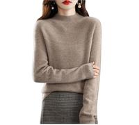 Jersey De Mujer 100% Lana Merino Cuello Alto Otoño Invierno Manga Larga Cachemira Cuello Alto Primera Línea Prêt À Porter Sin Costuras De Punto