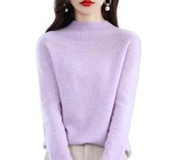 Jersey De Mujer 100% Lana Merino Cuello Alto Otoño Invierno Manga Larga Cachemira Cuello Alto Primera Línea Prêt À Porter Sin Costuras De Punto