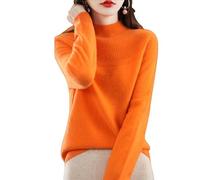 Jersey De Mujer 100% Lana Merino Cuello Alto Otoño Invierno Manga Larga Cachemira Cuello Alto Primera Línea Prêt À Porter Sin Costuras De Punto