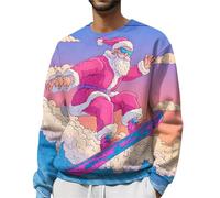 Jersey de Navidad de Papá Noel para hombre, novedoso, suéter de Navidad, suéter divertido de Navidad, suéter estampado de hombre viejo, sudadera elegante y juvenil, sudadera casual sin capucha, MR1, L