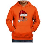 Jersey de Navidad Hombre, Sudadera con Capucha navideña para Hombre 2024, Copas de Vino Tinto con Gorros de Papá Noel, Sudaderas con gráficos, suéter, Ropa de Invierno (Orange, L)