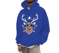 Jersey de Navidad Hombre, Suéter con Capucha para Hombre 2024 Compatible con Oktoberfest County Sweater S XXXL (Blue, S)