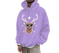 Jersey de Navidad Hombre, Suéter con Capucha para Hombre 2024 Compatible con Oktoberfest County Sweater S XXXL (Purple, S)