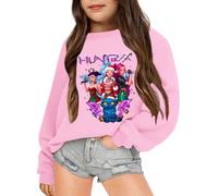 Jersey de Navidad Kpop Unisex Sudadera con Capucha Oversize Cuello Redondo K-pop Película Demon Manga Larga Aesthetic Manga Larga Hip-Hop Suéter para Niñas Niños Sudaderas Anime Estampado Huntrix