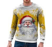 Jersey de Navidad para hombre feo, sudadera de Navidad para hombre, divertido y divertido, suéter navideño para hombre con motivos navideños de Santa Claus, informal, suéter de Navidad, divertido
